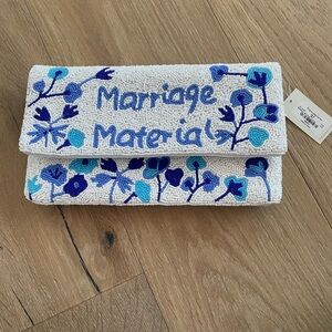 NWT Francesca’s Embroidered Floral Wedding Clutch - Marriage Material